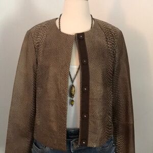 BCBGMaxAzria Brown Textured Jacket